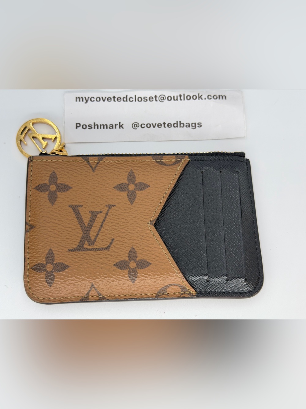 Louis Vuitton Romy Reverse Monogram Cardholder W/Box Dust Bag & Entrupy🤎💛 - Picture 4 of 12